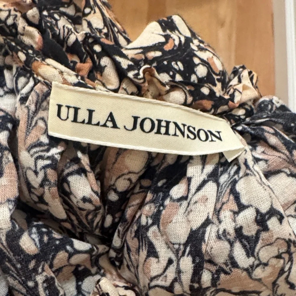 Ulla Johnson Black and Cream Floral Long Sleeve Dress - Picture 5 of 5